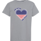 One Nation One Heart - Comfort Colors - Heavyweight Youth Tee - Neutral Colors & Blues