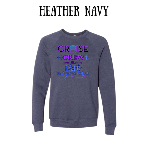 VP - Cruise Crew FAFO - Sponge Fleece Raglan Sweatshirt - Blues, Purples