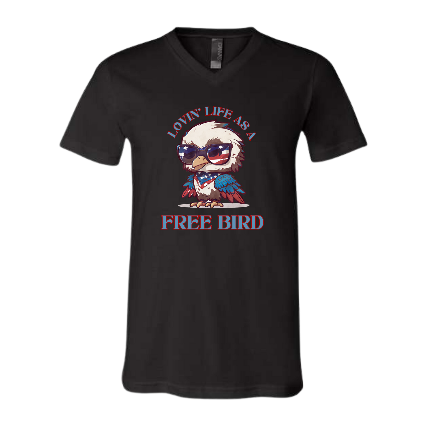 Lovin' Life as a Free Bird - Bella+Canvas - Unisex V-Neck - Neutral Colors