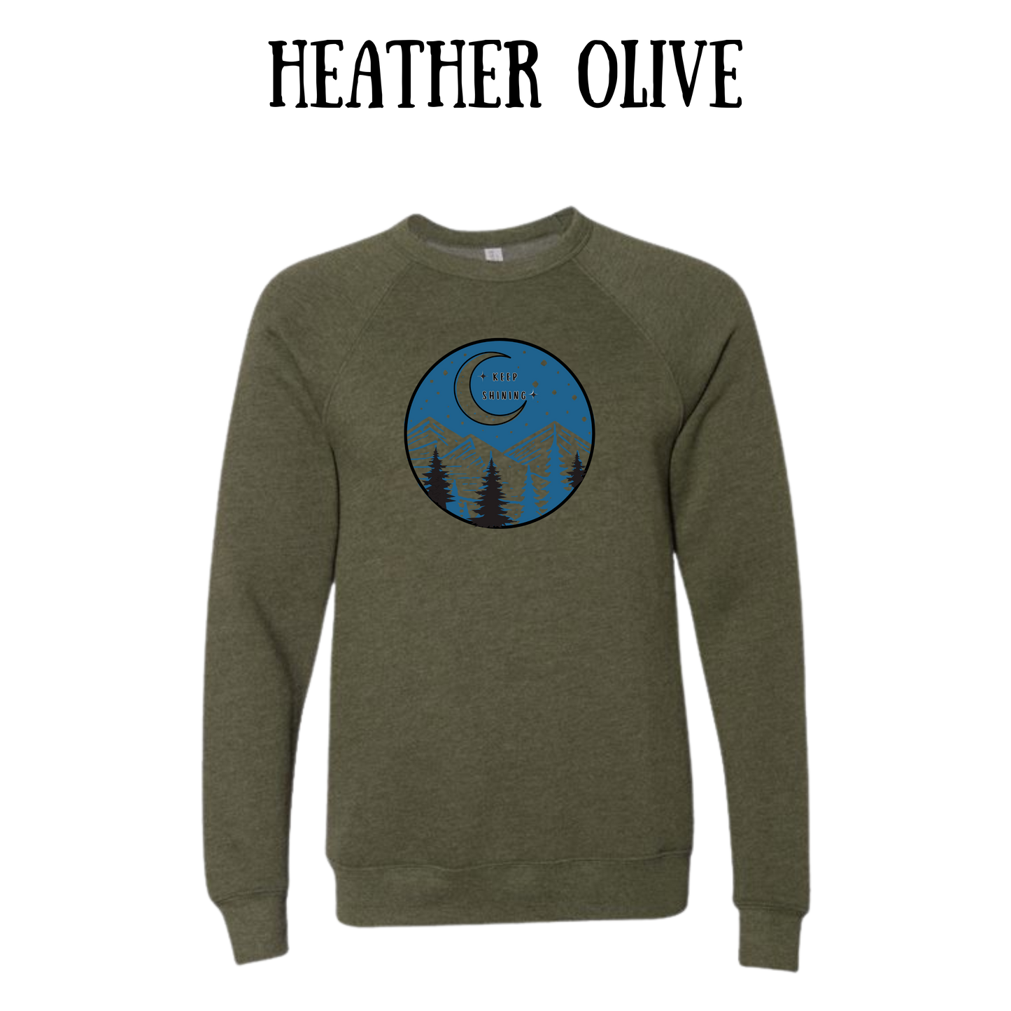 OP - Keep Shining - Sponge Fleece Raglan Sweatshirt - Greens, Neutrals
