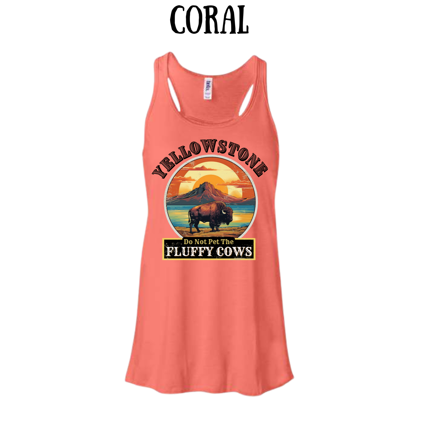 CP - Yellowstone: Fluffy Cows - Women's flowy racerback Tank