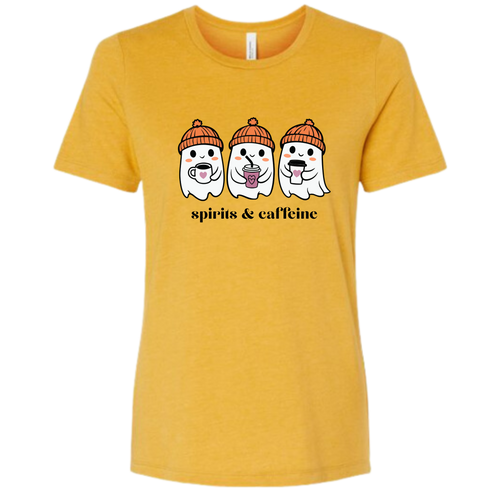 Spirits & Caffeine - Women's Relaxed Fit Tee - Assorted Colors