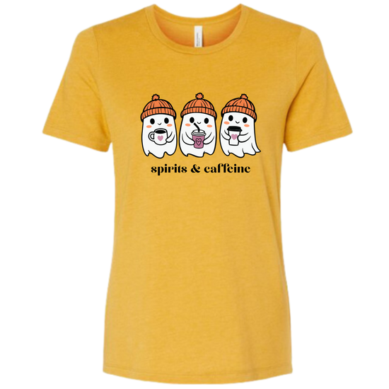 Spirits & Caffeine - Women's Relaxed Fit Tee - Assorted Colors