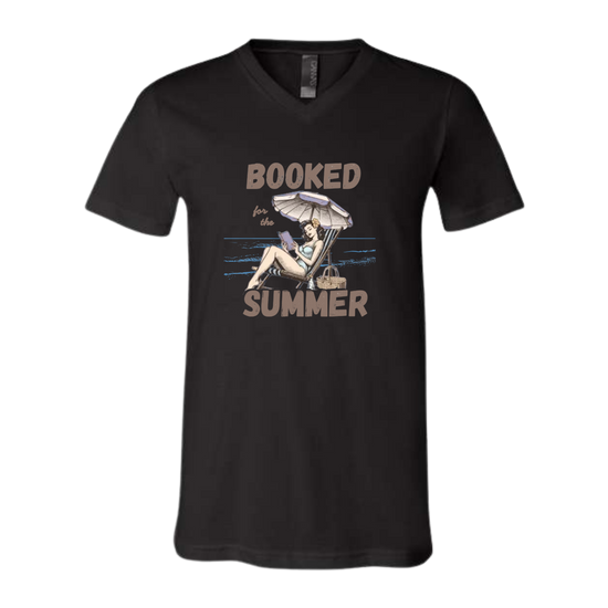 Booked for the Summer - Bella+Canvas - Unisex V-Neck - Neutral Colors