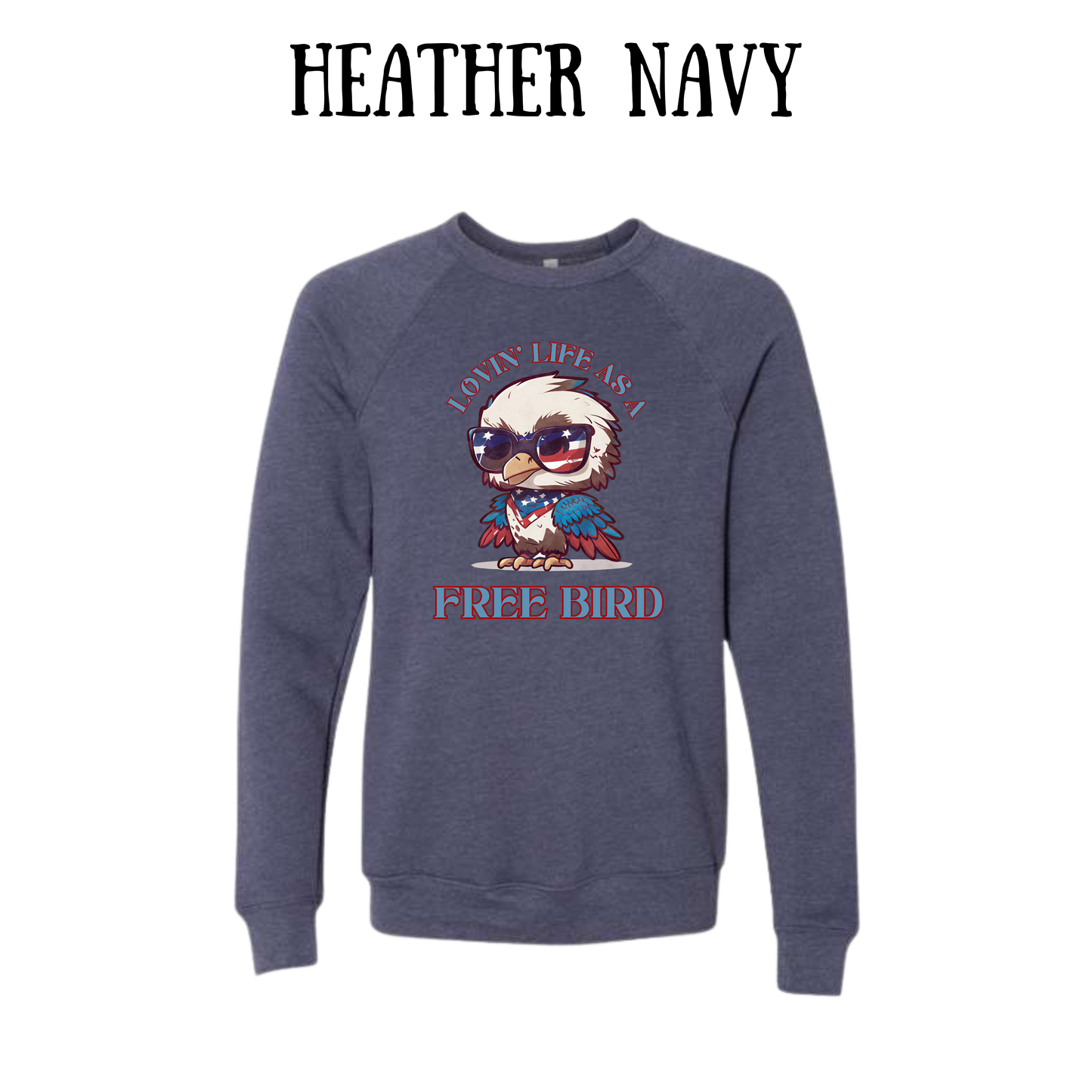 PP - Lovin' Life As A Free Bird - Sponge Fleece Raglan Sweatshirt - Blues, Purples