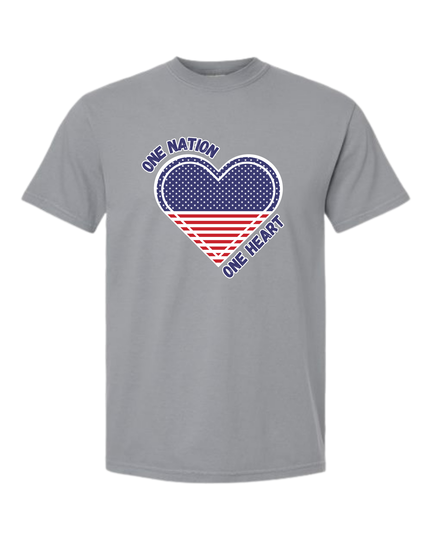 One Nation One Heart - Comfort Colors - Heavyweight Unisex Tee - Neutral Colors