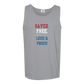 Saved. Free. Loud & Proud - Comfort Colors - Unisex Tank - Neutral Colors & Blues