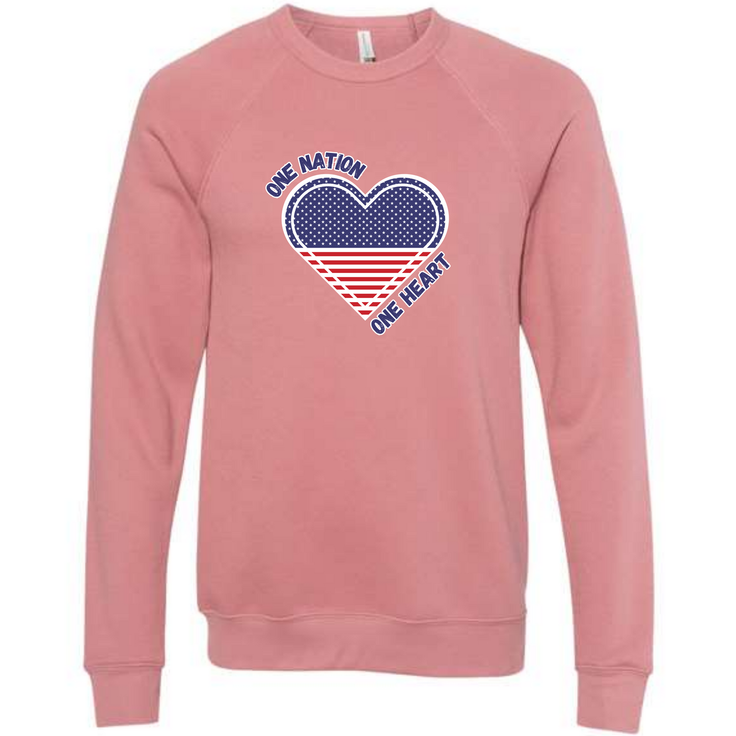 One Nation One Heart - Sponge Fleece Raglan Sweatshirt - Assorted Colors