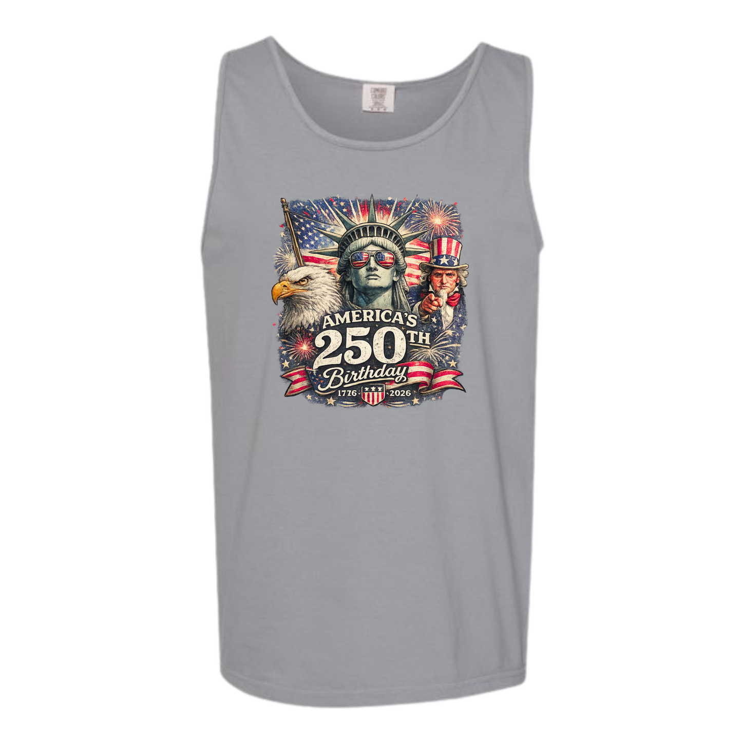America's 250th Birthday - Comfort Colors - Unisex Tank - Neutral Colors & Blues