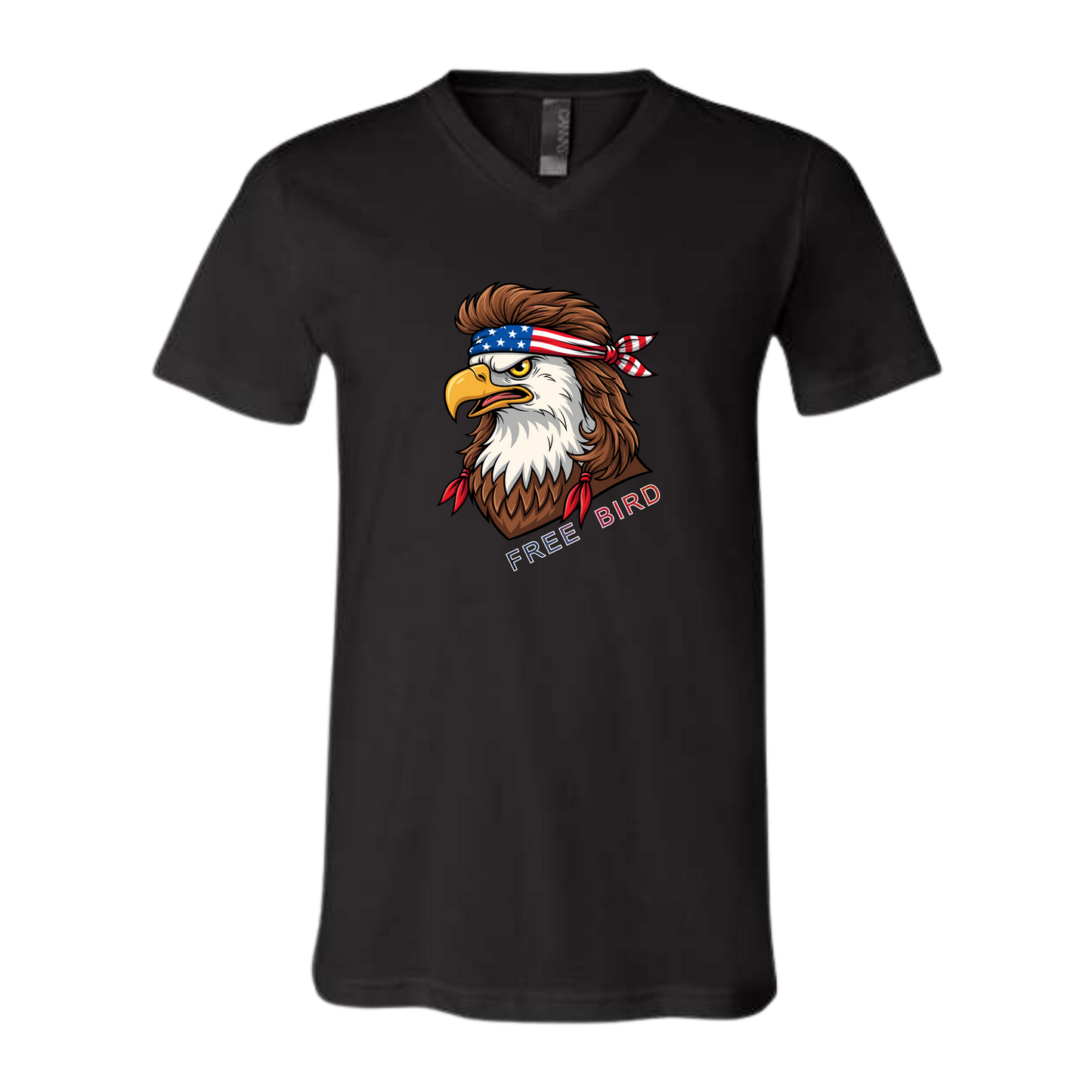Rockin Free Bird - Bella+Canvas - Unisex V-Neck - Neutral Colors