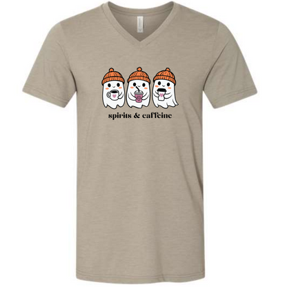 HP - Spirits & Caffeine - Unisex V-Neck - Neutral Colors