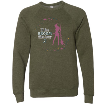 HP - If The Broom Fits - Sponge Fleece Raglan Sweatshirt - Greens, Neutrals
