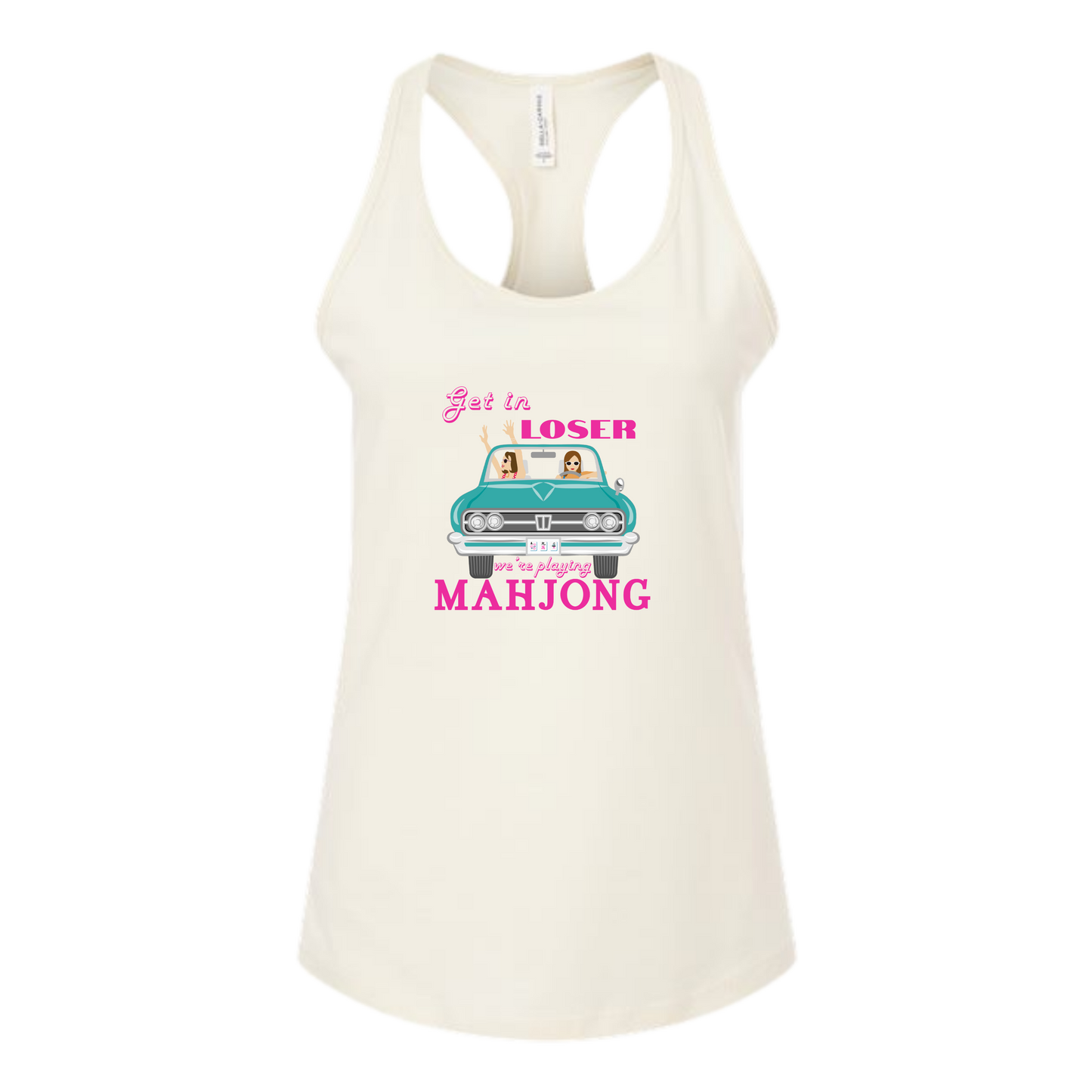 Get in Loser We're Playing Mahjong - Bella+Canvas - Women's Jersey Racerback Tank