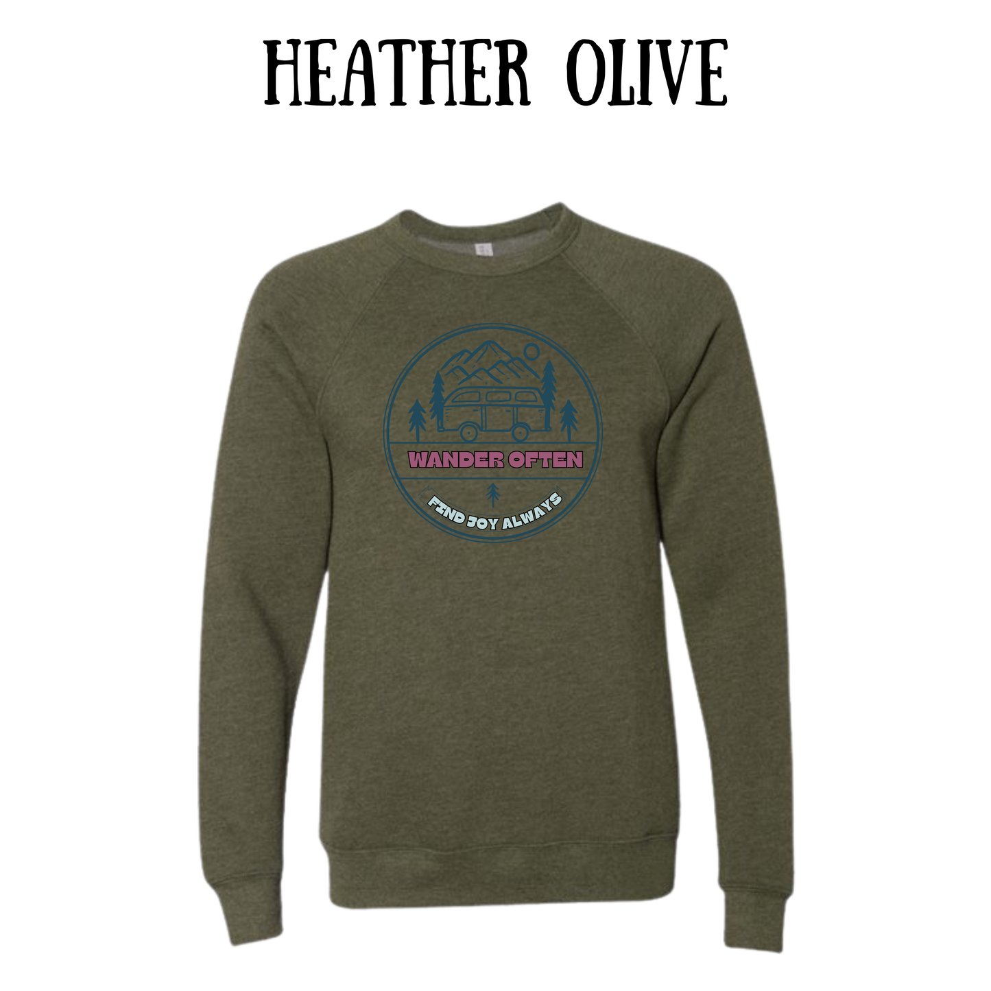 CP - Wander Often - Sponge Fleece Raglan Sweatshirt - Greens, Neutrals