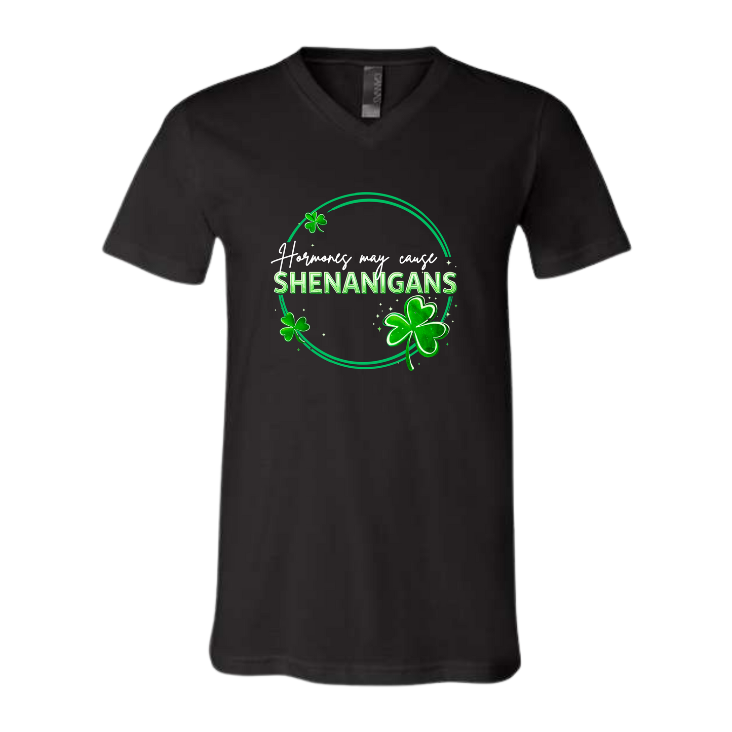 Hormones May Cause Shenanigans - Bella+Canvas - Unisex V-Neck - Neutral Colors