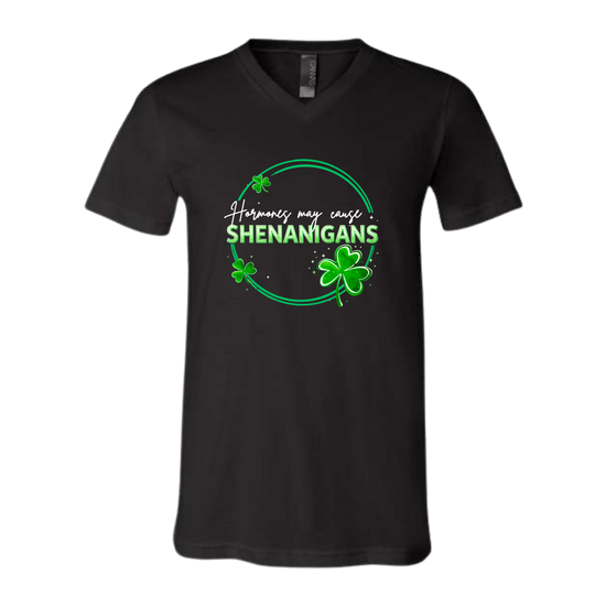 Hormones May Cause Shenanigans - Bella+Canvas - Unisex V-Neck - Neutral Colors