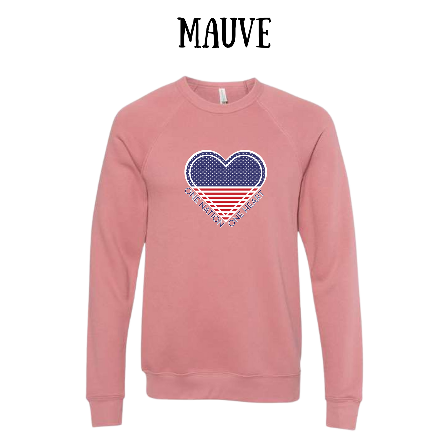 PP - One Nation One Heart - Sponge Fleece Raglan Sweatshirt - Assorted Colors