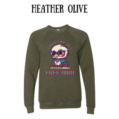 PP - Lovin' Life As A Free Bird - Sponge Fleece Raglan Sweatshirt - Greens, Neutrals