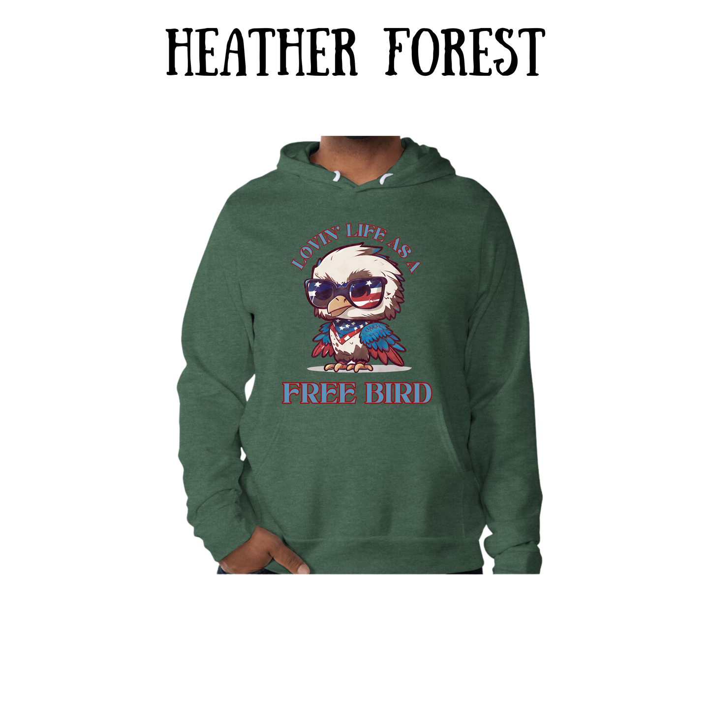 PP - Lovin' Life As A Free Bird - Sponge Fleece Hoodie - Greens, Neutrals