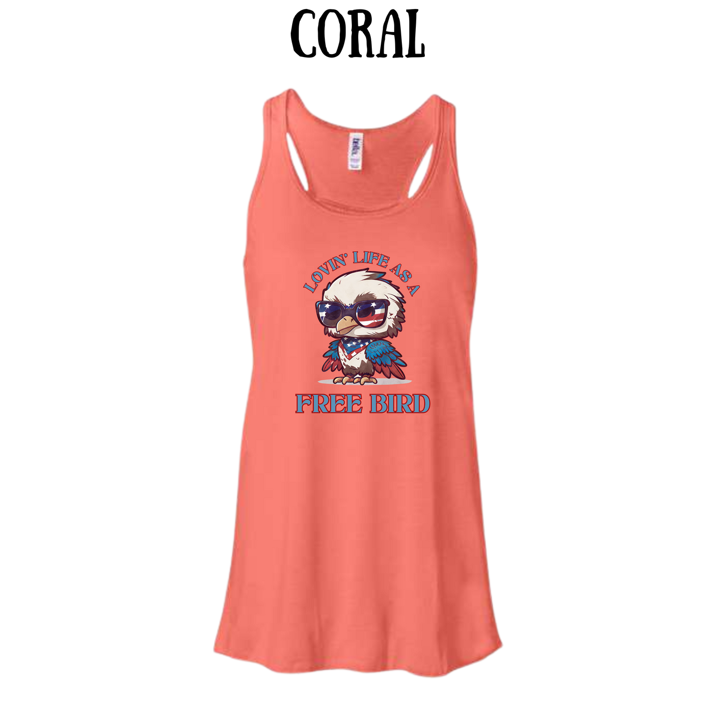 PP - Lovin' Life As A Free Bird - Women's Flowy Racerback Tank