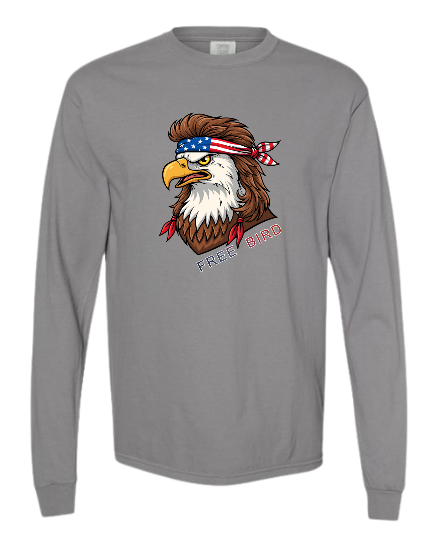 Rockin Free Bird - Comfort Colors - Heavyweight Long Sleeve Tee - Neutral Colors