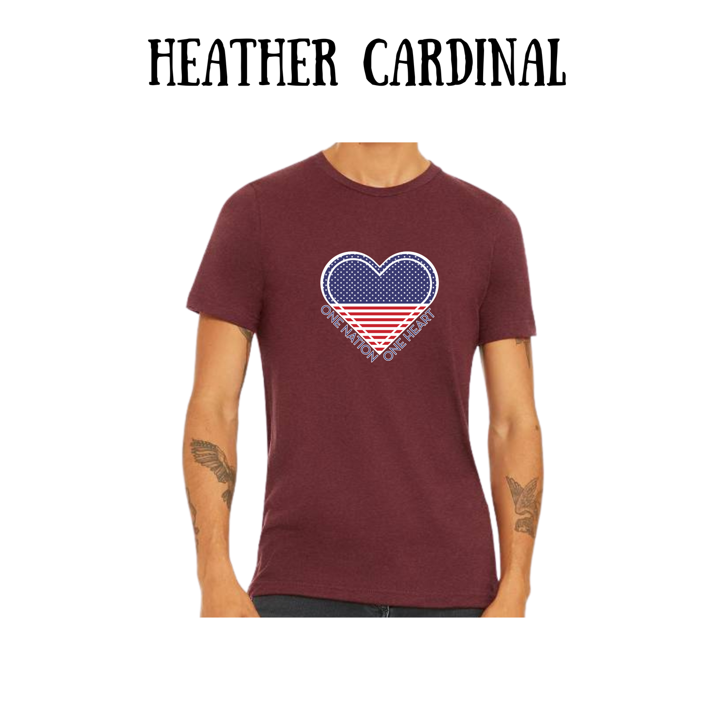 PP - One Nation One Heart - Unisex Tee - Yellows, Oranges, Reds