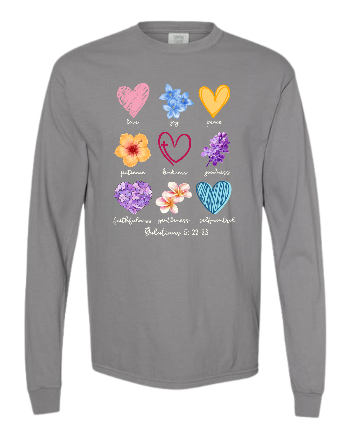 Galatians 5 - Spring - Comfort Colors - Heavyweight Long Sleeve Tee - Neutral Colors