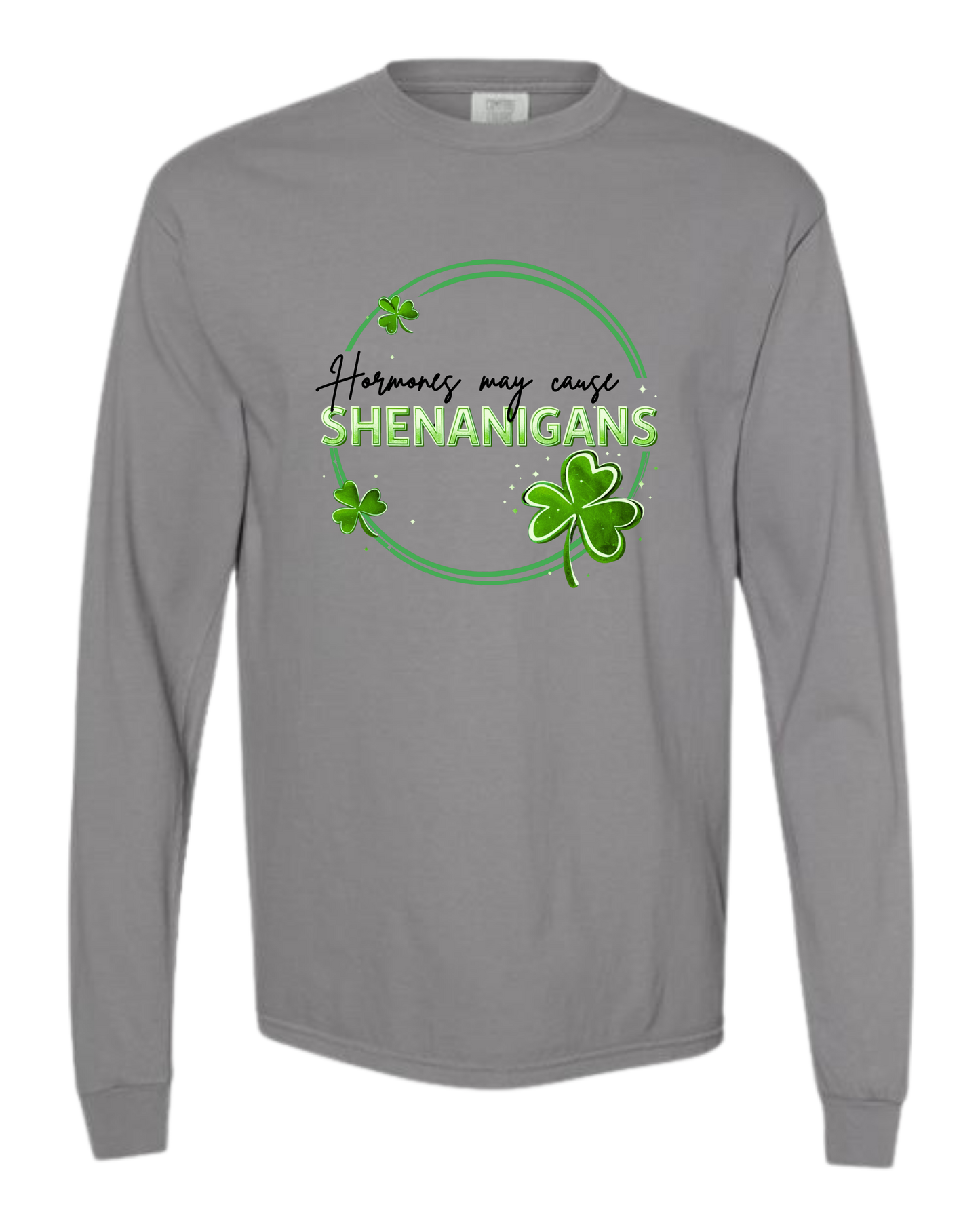 Hormones May Cause Shenanigans - Comfort Colors - Heavyweight Long Sleeve Tee - Neutral Colors