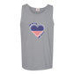 One Nation One Heart - Comfort Colors - Unisex Tank - Neutral Colors & Blues
