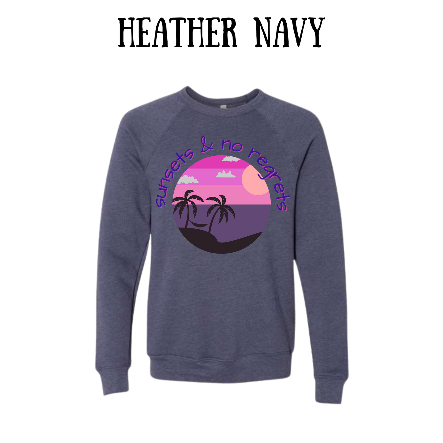 VP - Sunsets & No Regrets - Sponge Fleece Raglan Sweatshirt - Blues, Purples