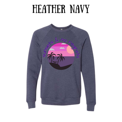 VP - Sunsets & No Regrets - Sponge Fleece Raglan Sweatshirt - Blues, Purples