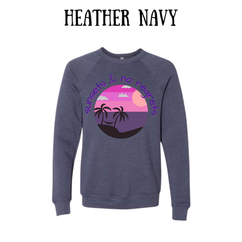 VP - Sunsets & No Regrets - Sponge Fleece Raglan Sweatshirt - Blues, Purples