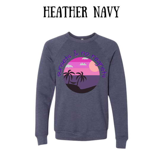VP - Sunsets & No Regrets - Sponge Fleece Raglan Sweatshirt - Blues, Purples