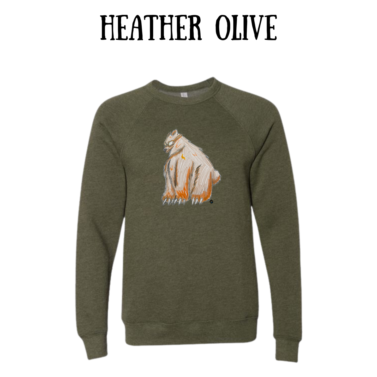 AC - Muscle Bear - Sponge Fleece Raglan Sweatshirt - Greens, Neutrals