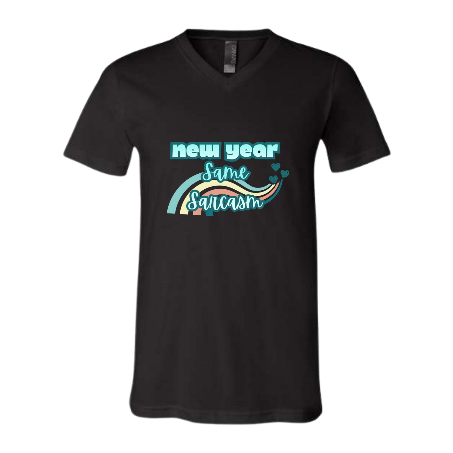 New Year Same Sarcasm - Bella+Canvas - Unisex V-Neck - Neutral Colors