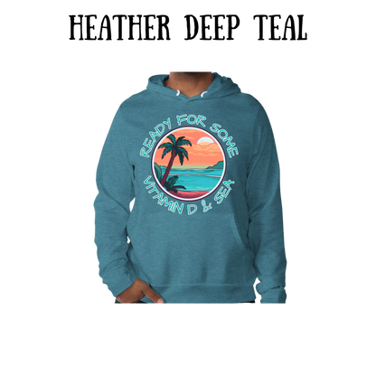 VP - Ready For Some Vitamin D & Sea - Sponge Fleece Hoodie - Blues, Purples