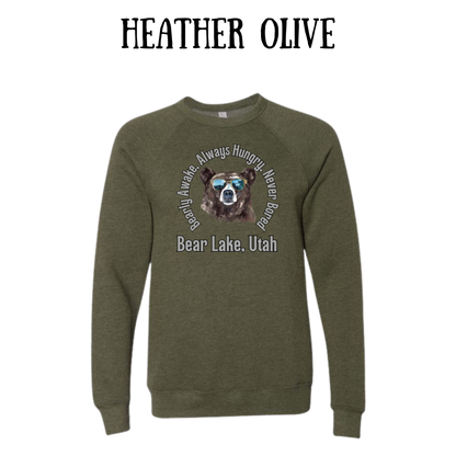 CP - Bear Lake Utah - Sponge Fleece Raglan Sweatshirt - Greens, Neutrals