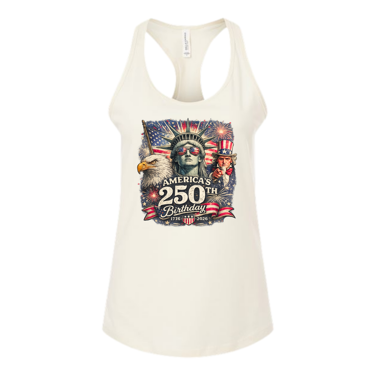 America's 250th Birthday - Bella+Canvas - Women's Jersey Racerback Tank