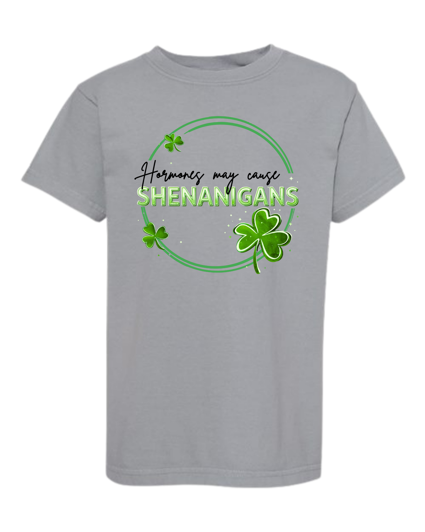 Hormones May Cause Shenanigans - Comfort Colors - Heavyweight Youth Tee - Neutral Colors & Blues