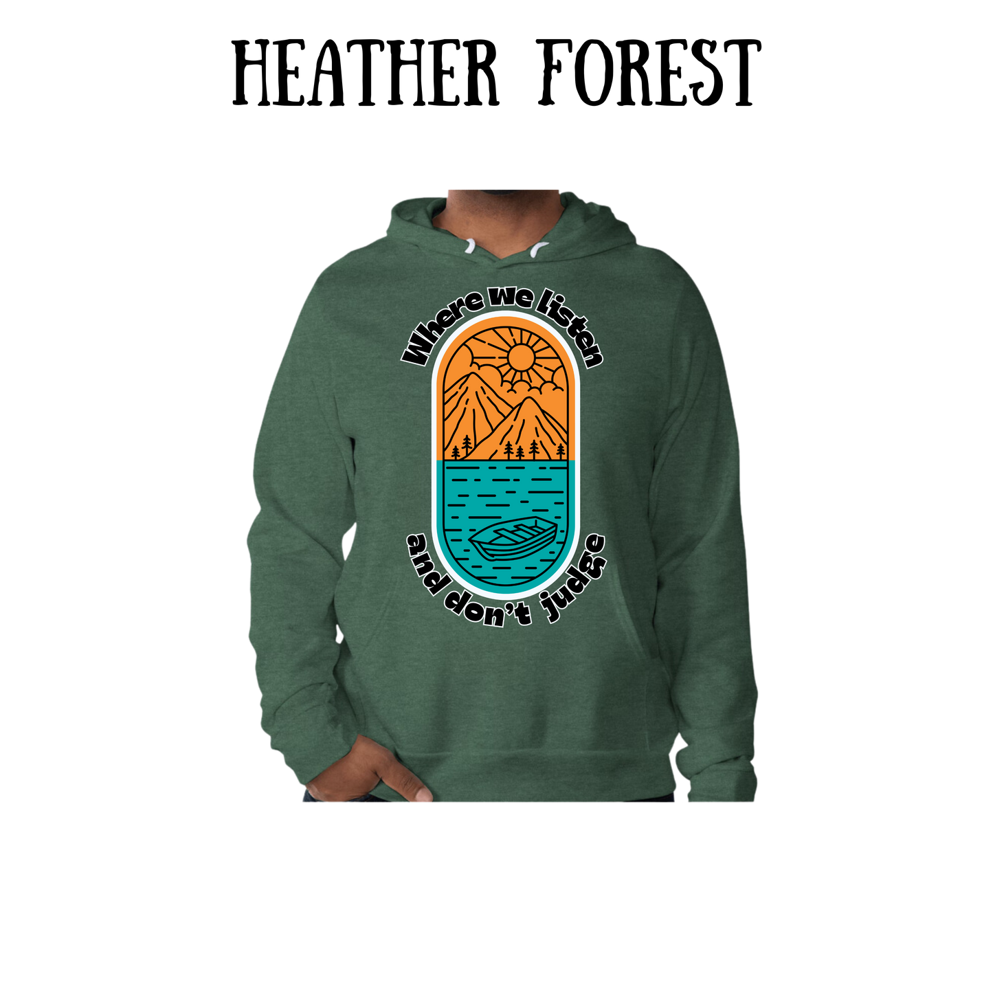 CP - Where We Listen and Don't Judge - Sponge Fleece Hoodie - Greens, Neutrals