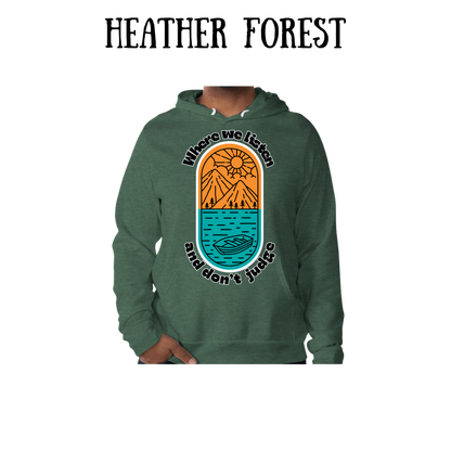 CP - Where We Listen and Don't Judge - Sponge Fleece Hoodie - Greens, Neutrals