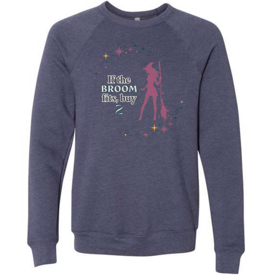 If The Broom Fits - Sponge Fleece Raglan Sweatshirt - Blues, Purples