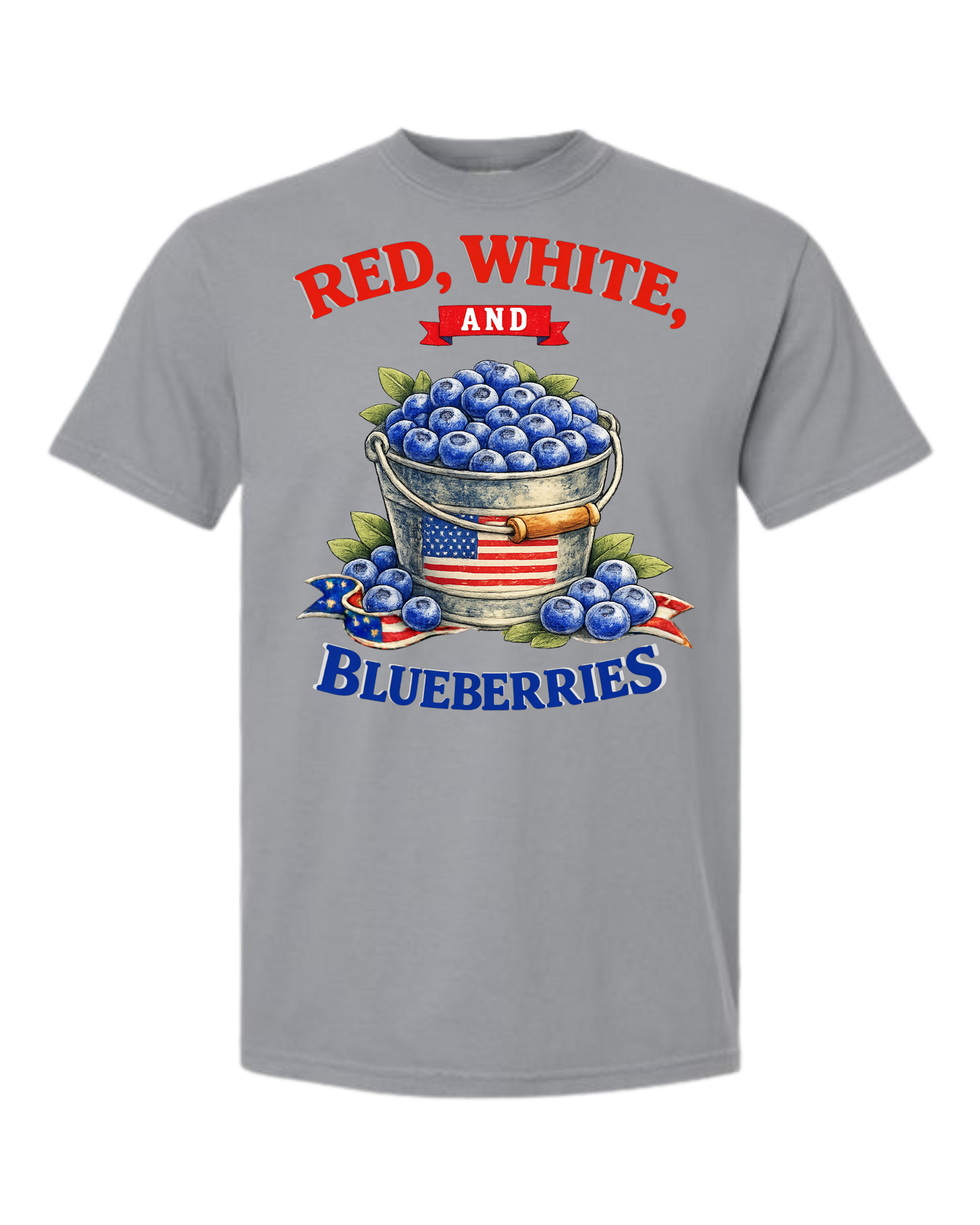 Red, White, And Blueberries - Comfort Colors - Heavyweight Unisex Tee - Neutral Colors