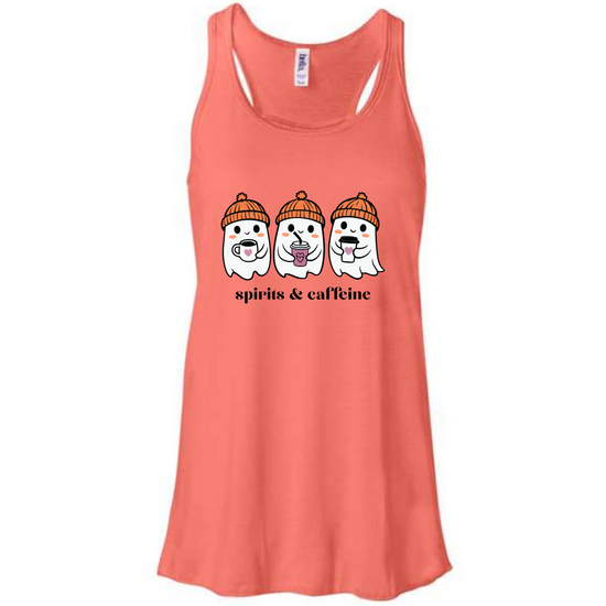 Spirits & Caffeine - Women's Flowy Racerback Tank - Assorted Colors