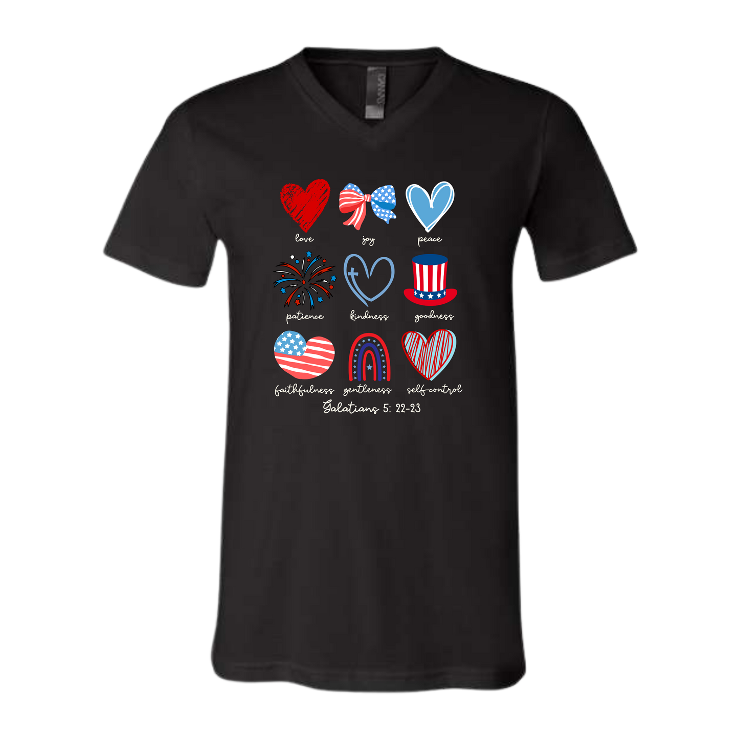 Galatians 5 - Patriotic - Bella+Canvas - Unisex V-Neck - Neutral Colors