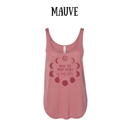 when the moon speaks - women's flowy tank