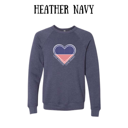 PP - One Nation One Heart - Sponge Fleece Raglan Sweatshirt - Blues, Purples