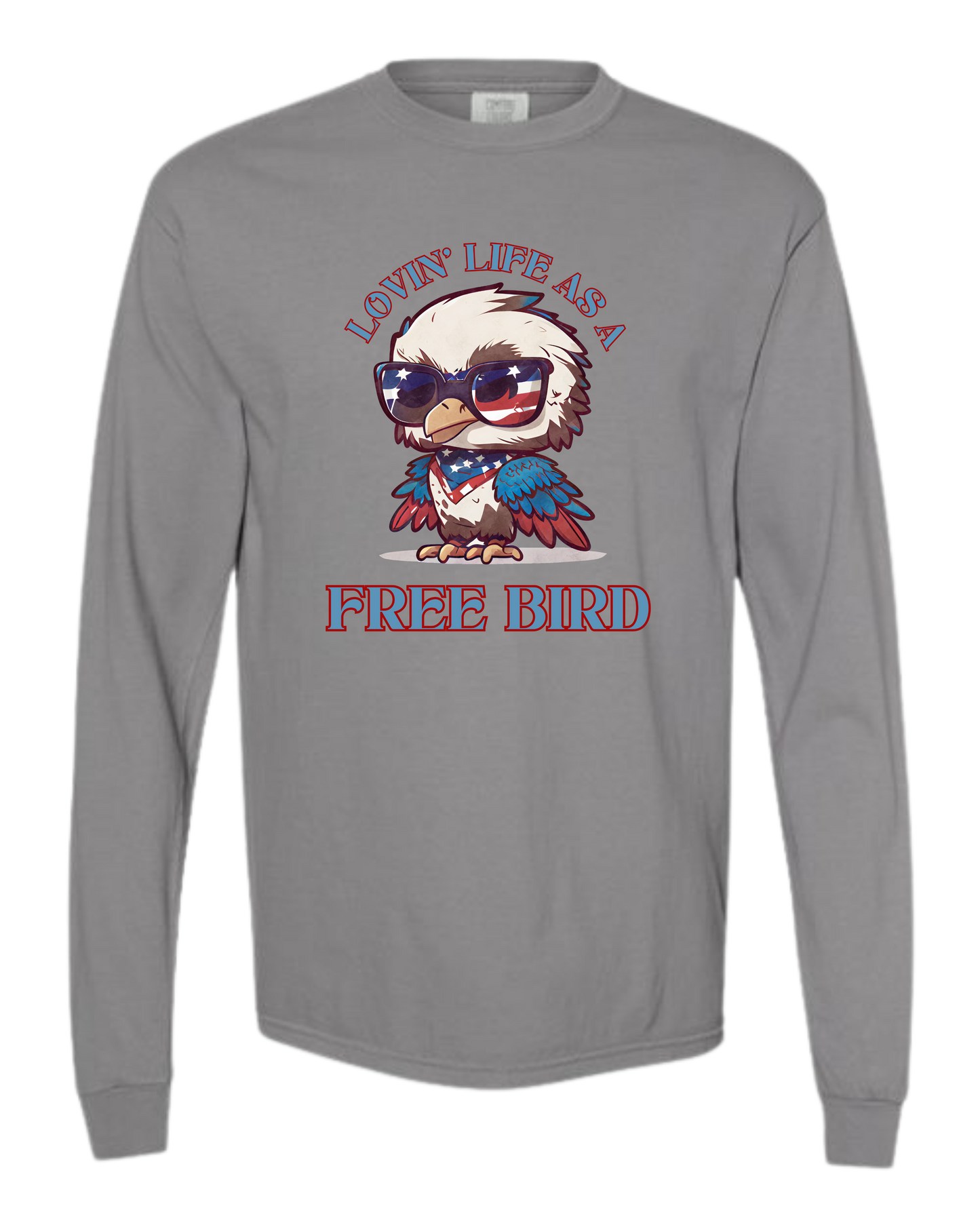 Lovin' Life as a Free Bird - Comfort Colors - Heavyweight Long Sleeve Tee - Neutral Colors