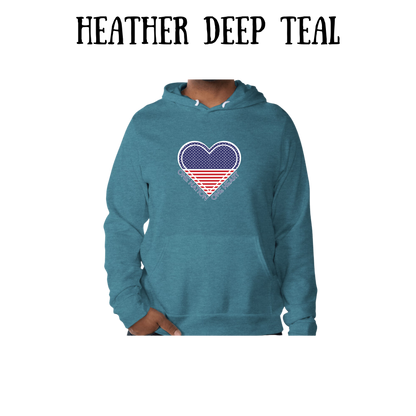 PP - One Nation One Heart - Sponge Fleece Hoodie - Blues, Purples