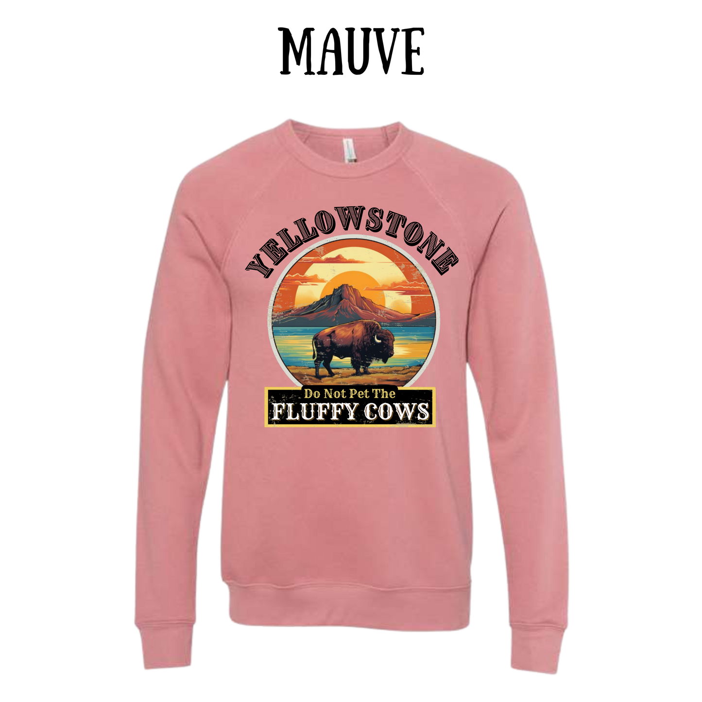 CP - Yellowstone: Fluffy Cows - Sponge Fleece Raglan Sweatshirt - Assorted Colors